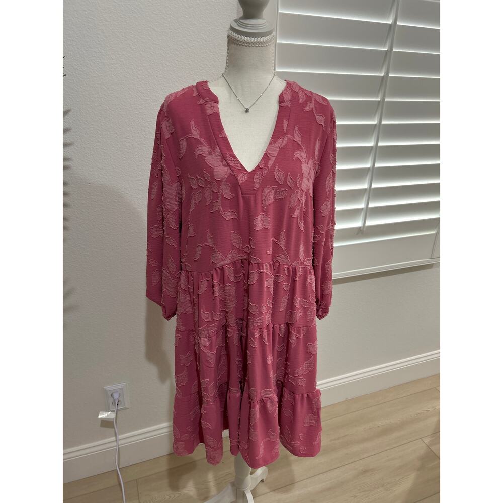 Joie Tiered Rose Knee Dress Women’s XL V Neck
